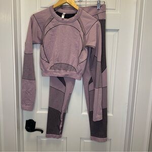 Kimberly C Mauve Cropped Top and‎  Leggings Set